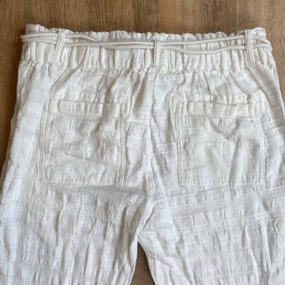 Sundance Coastline White Pants petite small 100%Cotton Stretch Waist Beachy Boho - Picture 7 of 10
